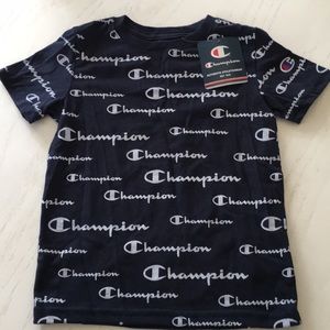 4T Champion Logo T-shirt. Boys. Blue and White New